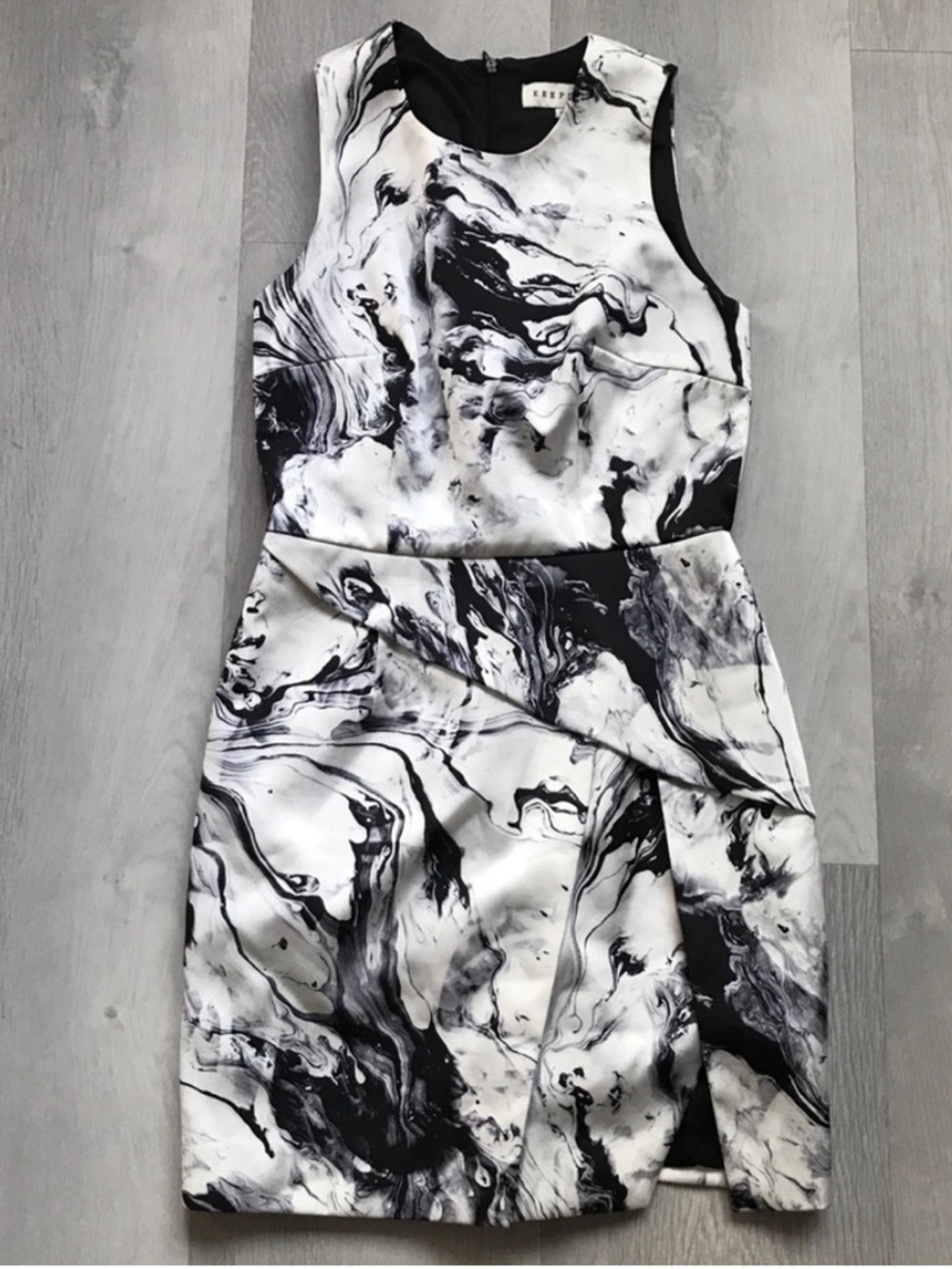 KEEPSAKE THE LABEL DRESS WHITE GRAY LABEL SLEEVELESS SHEATH WOMENS SMALL